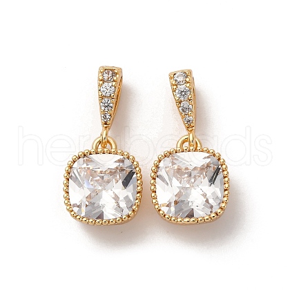 Brass Micro Pave Cubic Zirconia Pendants KK-Z112-07G-1