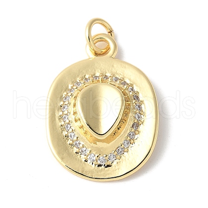 Brass Micro Pave Clear Cubic Zirconia Pendants X-ZIRC-I071-11G-1