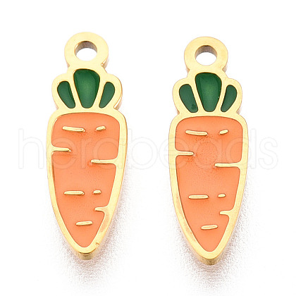 304 Stainless Steel Enamel Charms STAS-T065-45G-1