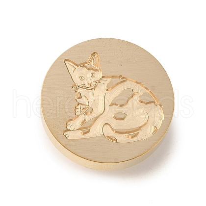 Golden Tone Wax Seal Brass Stamp Heads AJEW-U008-03G-21-1