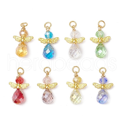 Electroplate Glass Pendants PALLOY-JF03508-01-1
