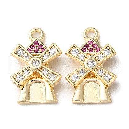 Brass Micro Pave Cubic Zirconia Pendants KK-F862-13G-1