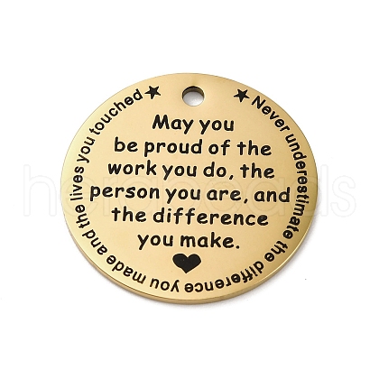201 Stainless Steel Pendants STAS-R002-01G-09-1