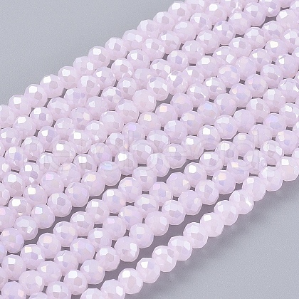 Electroplate Glass Beads Strands EGLA-A034-P3mm-B12-1