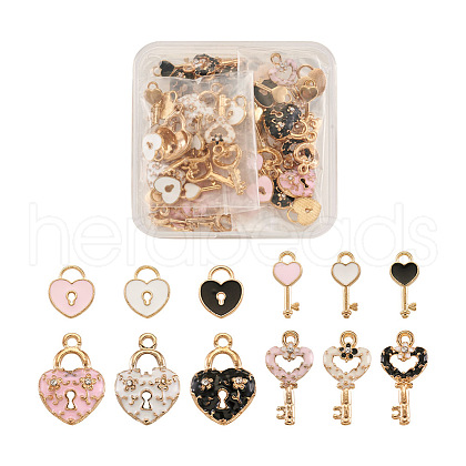 60Pcs 12 Style Alloy Enamel Pendants ENAM-PJ0001-05-1