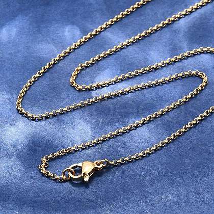 Brass Chain Necklaces X-MAK-L009-10G-1