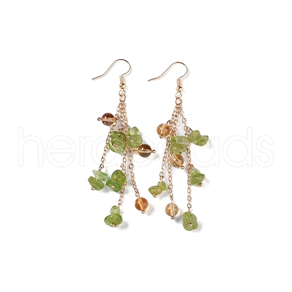 Golden Plated Brass Dangle Earrings EJEW-K275-01G-04-1