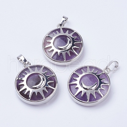 Natural Amethyst Pendants X-G-K234-B13-1