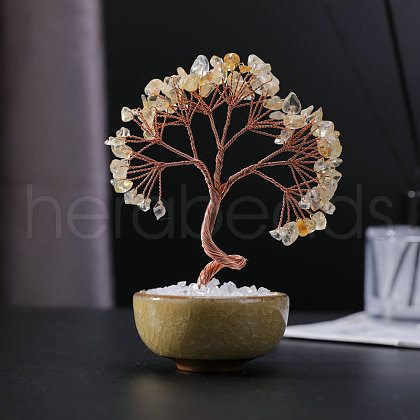Natural Yellow Quartz Sculpture Display Decorations PW-WGC5352-05-1