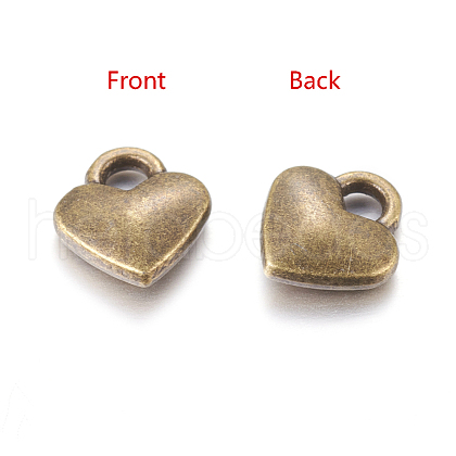 Tibetan Style Alloy Heart Charms TIBEP-LFH260Y-AB-LF-1