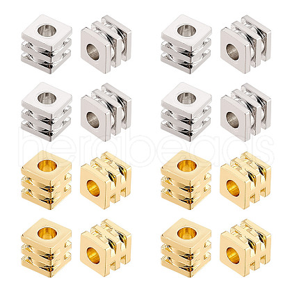 GOMAKERER 100Pcs 2 Colors Brass Spacer Beads KK-GO0001-90-1