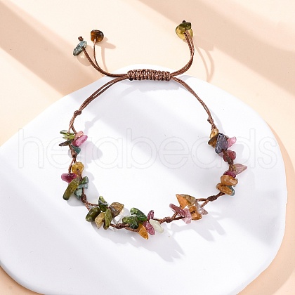 Adjustable Natural Kambaba Jasper Braided Bead Bracelets for Women BJEW-U035-02O-1
