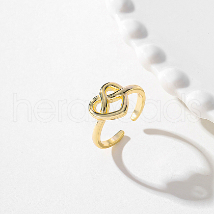 925 Sterling Silver Hollow Heart Adjustable Cuff Open Rings for Women IH8373-1-1