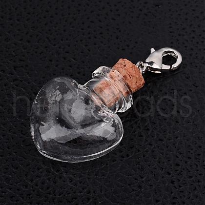 Heart Glass Wishing Bottle Pendants HJEW-JM00186-03-1