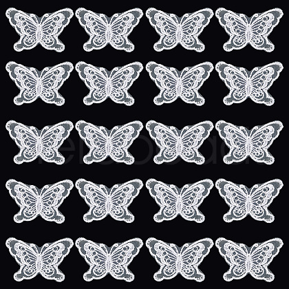 Butterfly Shape Polyester Lace Embroidery Sewing Ornament Accessories DIY-WH0401-39A-1