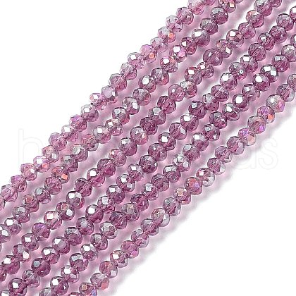 Electroplate Glass Beads Strands EGLA-R048-2mm-11-1