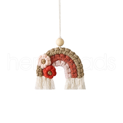 Rainbow Cotton Woven Flower Pendant Decorations PW-WGF40EB-01-1