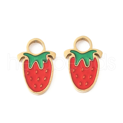 304 Stainless Steel Enamel Charms STAS-R168-02J-G-1