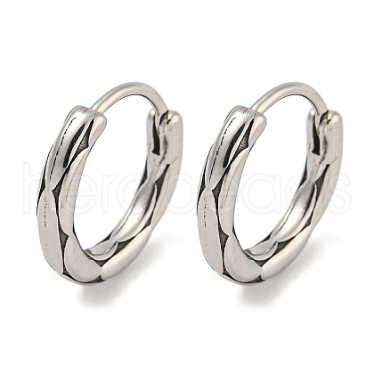 316 Surgical Stainless Steel Hoop Earrings EJEW-D096-23L-AS-1