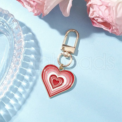 Alloy Enamel Heart Pendant Decorations HJEW-JM03150-02-1