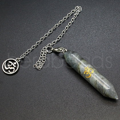 Natural Labradorite Dowsing Pendulum Big Pendants PW-WG9E0C0-06-1