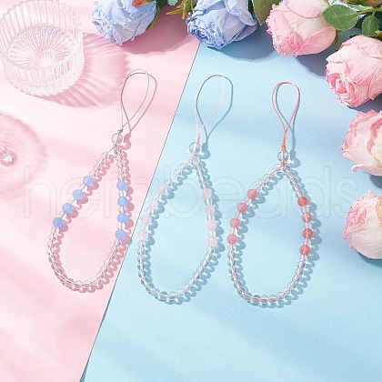 Gemstone Mobile Straps HJEW-JM03414-1