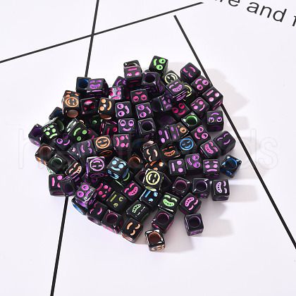 Craft Black Acrylic Beads MACR-YW0001-11-1
