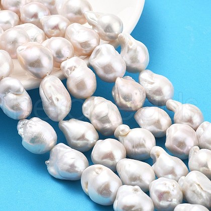 Natural Nucleated Pearl Beads Strands PEAR-B004-15C-03C-1