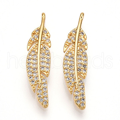 Brass Micro Pave Cubic Zirconia Pendants KK-N261-71G-1