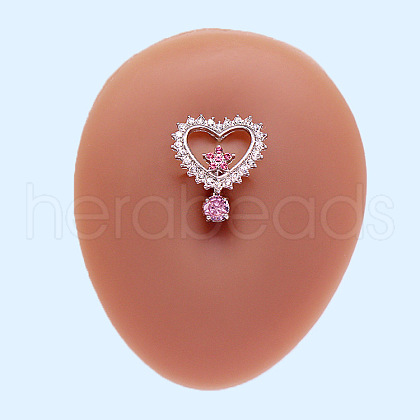 316L Surgical Stainless Steel Micro Pave Cubic Zirconia Top Down Belly Rings FS-WG959C5-05-1