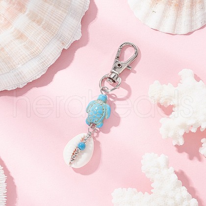 Natural Cowrie Shell Pendant Decorations HJEW-JM03316-03-1