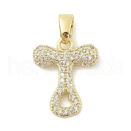 Brass Micro Pave Cubic Zirconia Pendants ZIRC-C012-01G-20-1
