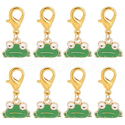Alloy Enamel Frog Pendant Locking Stitch Markers HJEW-AB00061-1