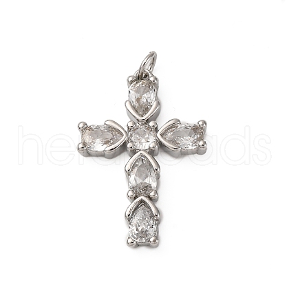 Brass Micro Pave Cubic Zirconia Pendants KK-P308-29P-1