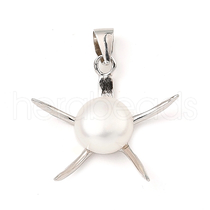 Rhodium Plated 925 Sterling Silver Pendants STER-Z003-06P-1