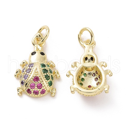 Brass Micro Pave Colorful Cubic Zirconia Pendants KK-E068-VF119-1