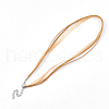 Waxed Cord and Organza Ribbon Necklace Making NCOR-T002-001-2