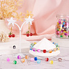 Two Tone Transparent Crackle Acrylic Beads CACR-TA0001-01-8