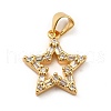 Rack Plating Brass Micro Pave Cubic Zirconia Pendants KK-E072-08G-1