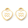 Light Gold Plated Alloy Enamel Pendants ENAM-R136-30-10-2