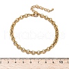 304 Stainless Steel Rolo Chain Anklets for Women AJEW-U025-03G-5