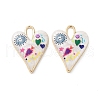 Rack Plating Alloy Enamel Pendants X-FIND-C050-09G-2