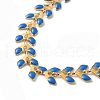 Enamel Ear of Wheat Link Chains Bracelet BJEW-P271-02G-02-2