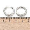 Twist Brass Clear Cubic Zirconia Hoop Earrings EJEW-Q016-19P-2
