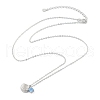 925 Sterling Silver Micro Pave Cubic Zirconia Pendant Necklaces for Women NJEW-V007-01P-4