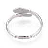 304 Stainless Steel Cuff Rings Components STAS-N113-08P-3