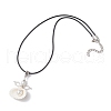 Clam Shell Pendant Necklaces NJEW-MZ00111-02-3