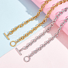 ANATTASOUL 2Pcs 2 Colors Alloy Cable Chain Necklace for Men Women NJEW-AN0001-19-7