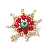 Glass Seed Beaded Star Pendants PALLOY-MZ00624-03-4