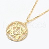 Brass Micro Pave Clear Cubic Zirconia Pendant Necklaces NJEW-J059-01H-1